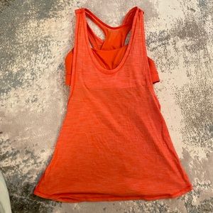 Lululemon Orange Tank with built-in sports bra Size 2
